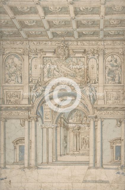 Study of the Interior of Santa Maria Maggiore in Rome., 1621-46. Creator: Abbate Paolo de Angelis.