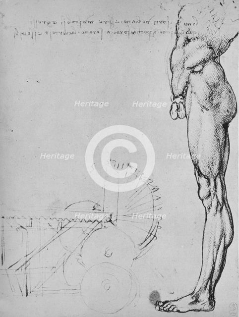 'Study of the Lower Half of a Man and of Machinery', c1480 (1945). Artist: Leonardo da Vinci.
