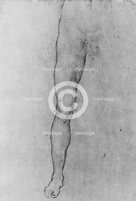 'Study of the Lower Half of a nude man facing to the front', c1480 (1945). Artist: Leonardo da Vinci.