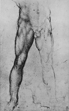 Study of the Lower Half of a Nude Man Facing to the Front c1480 (1945). Artist: Leonardo da Vinci
