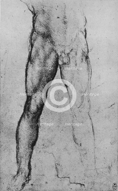 'Study of the Lower Half of a Nude Man Facing to the Front', c1480 (1945). Artist: Leonardo da Vinci.