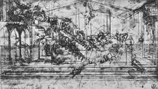 Study of the Perspective of the Background of the Adoration of the Magi 1481 (1945). Artist: Leonardo da Vinci