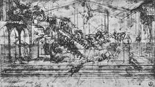 Study of the Perspective of the Background of the Adoration of the Magi 1481 (1945). Artist: Leonardo da Vinci