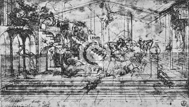 'Study of the Perspective of the Background of the Adoration of the Magi', 1481 (1945). Artist: Leonardo da Vinci.