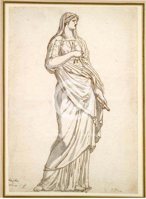 Study of the Sabine Statue from the Villa Medici, c. 1775-1780. Creator: Jacques-Louis David (French, 1748-1825).