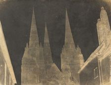Study of the Spires of Lichfield Cathedral, 1845-1850. Creator: Reverend Calvert Richard Jones