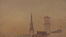 Study of the Spires of Petri Church and Church of Our Lady, 1841-1845. Creator: Wilhelm Peter Carl Petersen