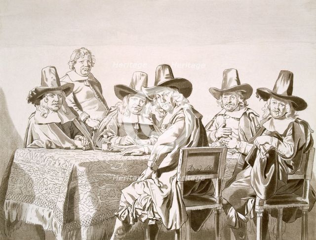 Study of the 'The Regents of the Children's Orphange in Haarlem'; pub. 1821-28. Creator: Jan de Bray (1627-1697).