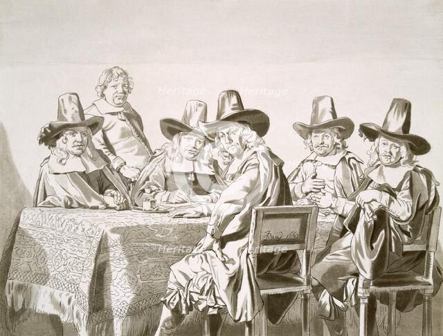 Study of the 'The Regents of the Children's Orphange in Haarlem'; pub. 1821-28. Creator: Jan de Bray (1627-1697).