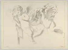 Study of three putti, ca. 1800-1844. Creator: Ferdinand Piloty