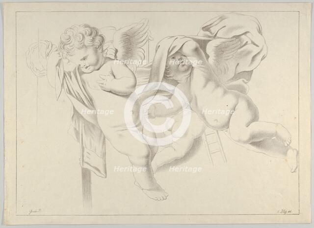 Study of three putti, ca. 1800-1844. Creator: Ferdinand Piloty.