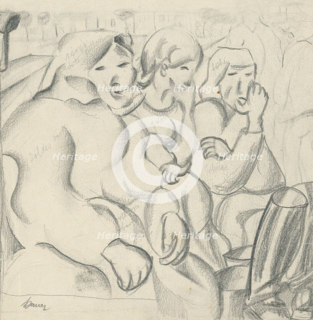 Study of three women, 1924-1928. Creator: Konstantin Bauer.