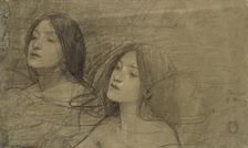 Study of two Nymphs for Hylas and the Nymphs c1890s. Artist: John William Waterhouse