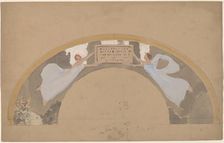 Study of Two Female Figures in Arched Border, 1890/1897. Creator: Charles Sprague Pearce