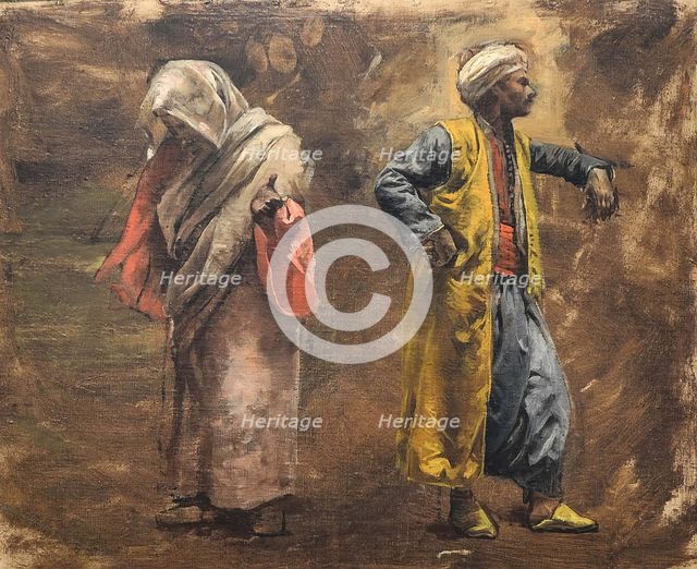 Study of Two Figures, ca. 1878. Creator: Edwin Lord Weeks.