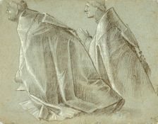 Study of Two Kneeling Clerics (recto); Study of Standing Youth (verso), 1507/08. Creator: Vittore Carpaccio