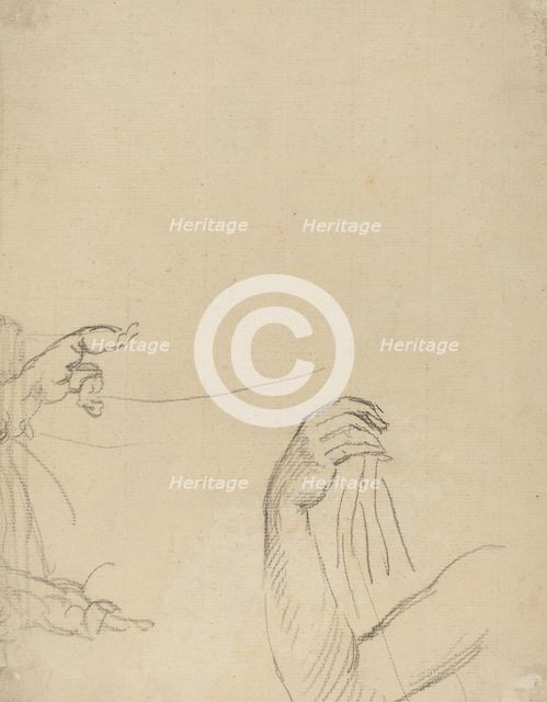 Study of Two Putti and a Draped Arm [verso]. Creator: Giovanni Battista Cipriani.