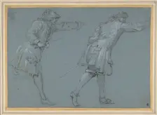 Study of Two Soldiers Swordfighting, 17th century. Creator: Adam Frans van der Meulen