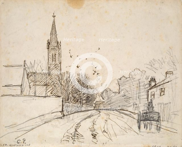 Study of Upper Norwood, London, with All Saints Church, 1871. Artist: Camille Pissarro.