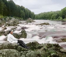 Study near the Kivach waterfall, Suna River, 1915. Creator: Sergey Mikhaylovich Prokudin-Gorsky