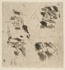 Study with Brigands (Upper Section), ca. 1633. Creator: Claude Lorrain