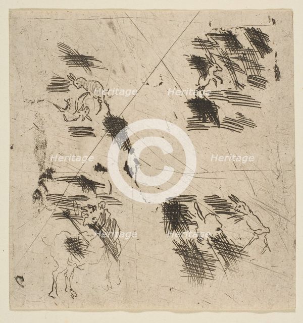 Study with Brigands (Upper Section), ca. 1633. Creator: Claude Lorrain.