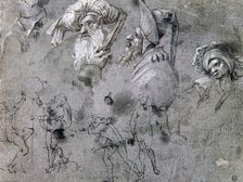 Study with Heads with Expressions c1468-1533. Artist: Cornelius Engebrechtsz