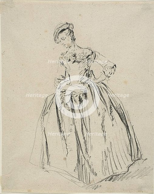Study: Young Woman Standing Hand on Hip, n.d. Creator: Nicolas Lancret.