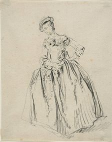 Study: Young Woman Standing Hand on Hip, n.d. Creator: Nicolas Lancret
