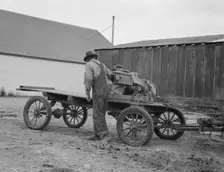 Stump farmer's wagon, Bonners Ferry, Idaho, 1939. Creator: Dorothea Lange