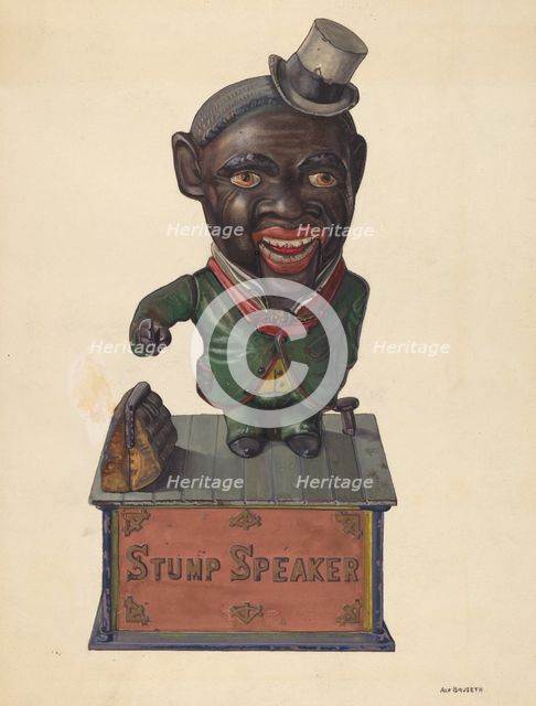 Stump Speaker Bank, c. 1937. Creator: Alf Bruseth.