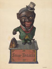 Stump Speaker Bank, c. 1937. Creator: Alf Bruseth