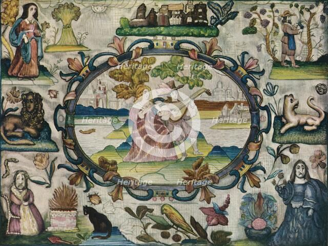 'Stump Work Picture, Jacobean Period', c1615. Artist: Unknown.