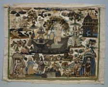 Stumpwork Panel: Story of David and Bathsheba, 1658. Creator: Unknown