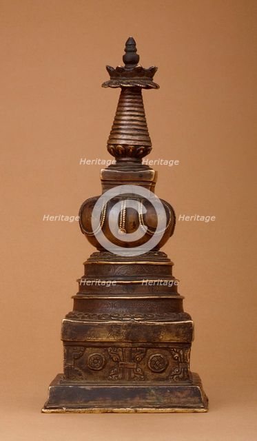 Stupa (Tibetan: Chöten) with Relics (image 2 of 2), 15th century. Creator: Unknown.