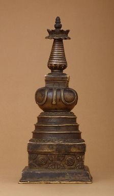 Stupa (Tibetan: Chöten) with Relics (image 2 of 2), 15th century. Creator: Unknown