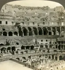 Stupendous interior of the Colosseum, with dens of wild beasts, Rome c1909. Creator: Unknown