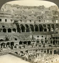 Stupendous interior of the Colosseum, with dens of wild beasts, Rome c1909. Creator: Unknown