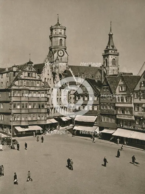 'Stuttgart. Maltplatz - Stiftskirche', 1931. Artist: Kurt Hielscher.