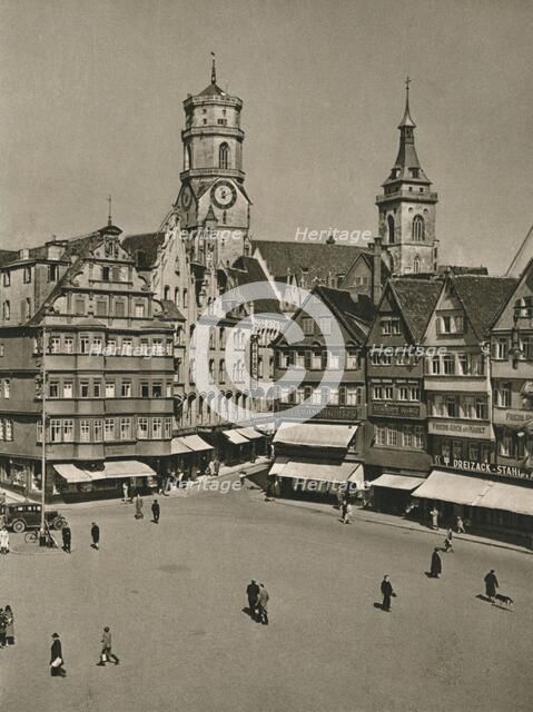 'Stuttgart. Maltplatz - Stiftskirche', 1931. Artist: Kurt Hielscher.