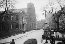 Stuyvesant Sq. - St. George's at time of Morgan funeral, 1913. Creator: Bain News Service