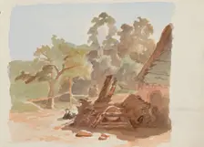 Stack of firewood outside a hut, 1864-1865. Creator: Maria Vos