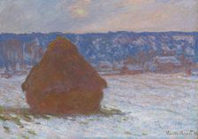 Stack of Wheat (Snow Effect, Overcast Day), 1890/91. Creator: Claude Monet