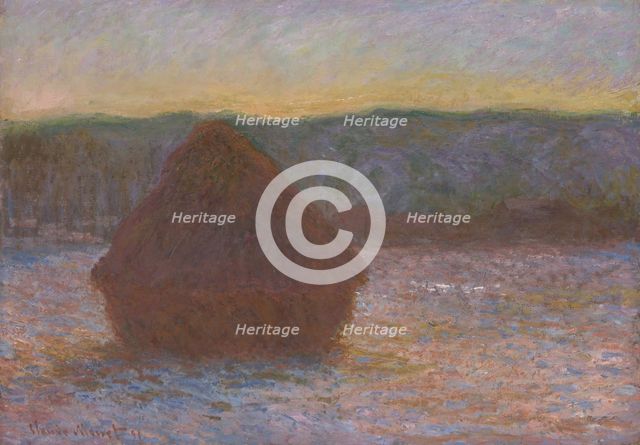 Stack of Wheat (Thaw, Sunset), 1890/91. Creator: Claude Monet.