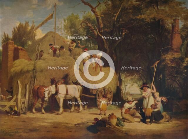 'Stacking Hay', 1840, (1938). Artist: William Frederick Witherington.