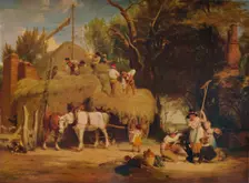 Stacking Hay 1840, (1938). Artist: William Frederick Witherington