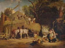Stacking Hay 1840, (1938). Artist: William Frederick Witherington