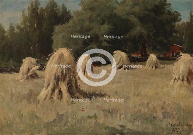 Stacks of Rye, 1877. Creator: Hjalmar Munsterhjelm.