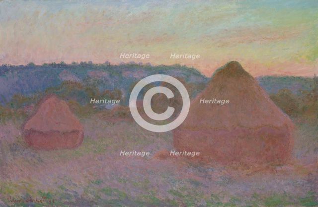 Stacks of Wheat (End of Day, Autumn), 1890/91. Creator: Claude Monet.