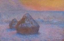 Stacks of Wheat (Sunset, Snow Effect), 1890/91. Creator: Claude Monet